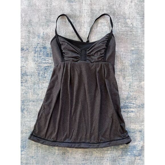 Lululemon Black Heathered Charcoal Gray Graceful Flow Tank Top Size 6 - Picture 6 of 7